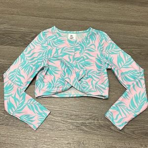 Art Class Girls pink and green rash guard- size S (6/6x)